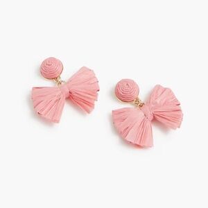 J crew pink Woven bow statement earrings